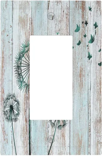 Vista 116 de William Morris Floral Boho Azul Medianoche Azul Bohemio Flor 1 Banda Dúplex Cubierta de Salida Decorativa Receptáculo Único Interruptor Eléctrico