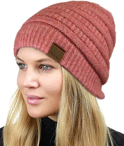 Vista 25 de C.C Trendy Warm Chunky Soft Stretch Cable Knit Beanie