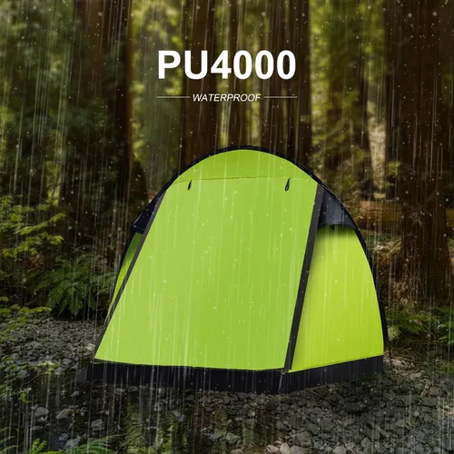 Vista 3 de Revolucionaria tienda ultraligera de un solo polo para 4 personas: ventilación de doble puerta, diseño espacioso y solución económica para acampar