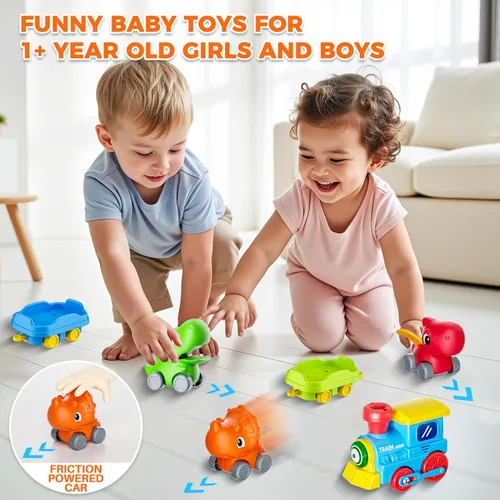 Vista 2 de Juego de tren para niños pequeños con vapor, música, luces y 3 autos de Verde