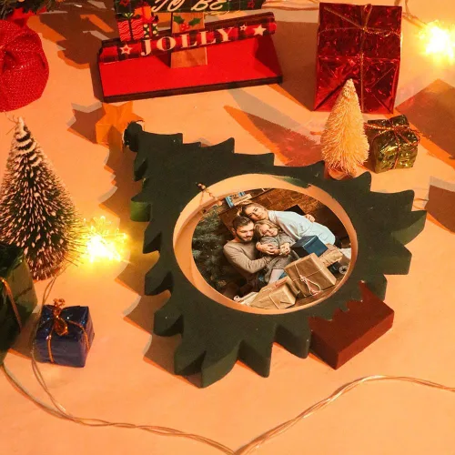 Vista 6 de Moldes de resina para marco de fotos grandes, moldes de silicona con forma de árbol de Navidad para resina epoxi, marco de fotos de bricolaje, molde