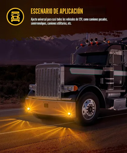 Vista 7 de Partsam 2 luces de cristal de sandía [patentadas] con lente transparente ámbar LED de marcador lateral luces intermitentes con bisel de repuesto