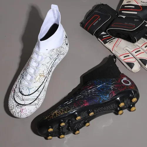 Vista 4 de MIGPOGZAI Zapatos de fútbol para hombre, zapatos de fútbol de alta calidad, transpirables, atléticos, profesionales, para jóvenes, niños, zapatos
