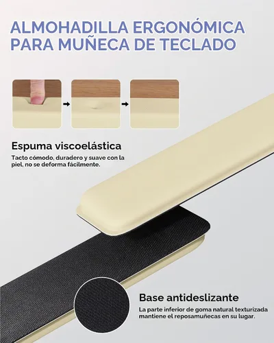 Vista 6 de Laborio Soporte de muñeca para teclado de computadora para escritorio, soporte para teclado para escribir fácilmente con almohadilla de muñeca