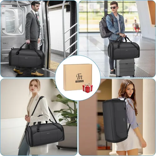 Vista 6 de Bolsa de ropa convertible para viajes, mochila 4 en 1 para mujeres y A-Negro