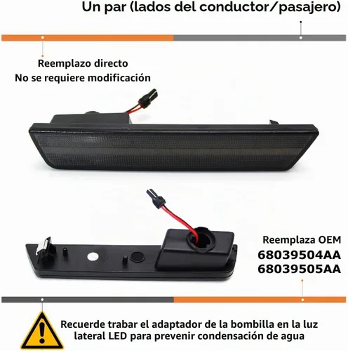 Vista 2 de (2) Luces iJDMTOY con señalización lateral trasera y luces LED 36-SMD rojas para Dodge Challenger modelos 2008 a 2014 y Dodge Charger modelos 2011 a