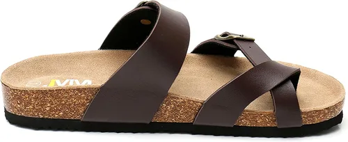 Vista 5 de Women's Cork Footbed Sandals - Cow Suede Slide Sandals for Women Toe Loop with Adjustable Strap Buckle Open Toe Beach Sandals