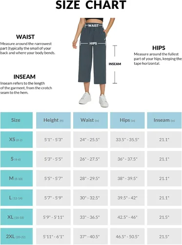 Vista 7 de BALEAF Pantalones capri de pierna ancha para mujer, pantalones holgados de secado rápido, bolsillos UPF50+ atléticos, casuales, entrenamiento, yoga