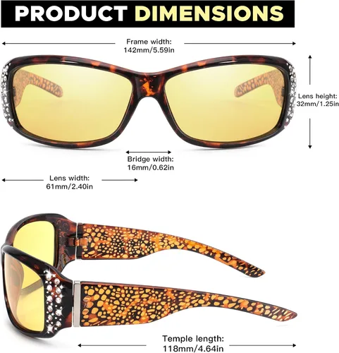 Vista 3 de LVIOE Gafas de sol polarizadasgafas de conducción de visión nocturna para mujeres LN010