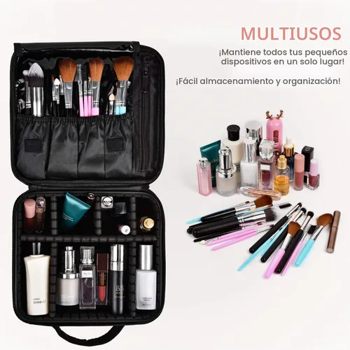 Vista 3 de Estuche de maquillaje de viaje, Negro