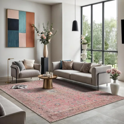 Vista 325 de GLN Rugs Traditional Collection - Alfombra de felpilla lavable a máquina, tradicional lavable, antideslizante, alfombra de felpilla de pelo corto