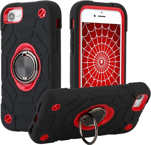 Vista 12 de Funda para iPhone SE de 3ª/2ª generación, iPhone 8/7/6/6S con soporte (no para modelos de tamaño grande), funda híbrida a prueba de golpes de Negro