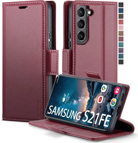 Vista 42 de Funda tipo cartera para Samsung Galaxy S21 5G con bloqueo RFID, color negro