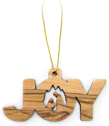 Vista 9 de Adornos de madera de olivo de Tierra Santa, adorno de pesebre de madera con bombilla 2D, pastores y ángeles, adornos de Navidad cristianos de 2 x 4