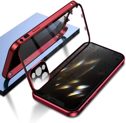 Vista 10 de Funda antiespía doble con bloqueo de seguridad para iPhone 11 Pro, carcasa de aluminio con protector de pantalla para lente de cámara, protección