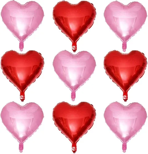 Vista 14 de Paquete de 10 globos en forma de corazón rosa pastel, globos románticos de 18 pulgadas para el día de San Valentín, proponer matrimonio, boda 10