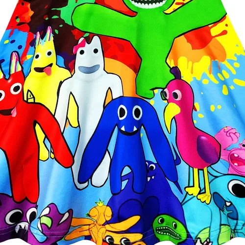 Vista 2 de Conjunto de pantalones Garten of Banban para niños y niñas, camiseta de monstruo de juego de terror, 2 piezas, traje de fiesta de dibujos animados