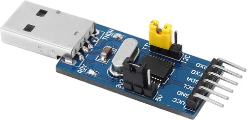 Vista 7 de Fafeicy Módulo adaptador convertidor USB a IIC I2C UART, salida de 5 V y 3.3 V, pantalla de estado LED, con cable de puente