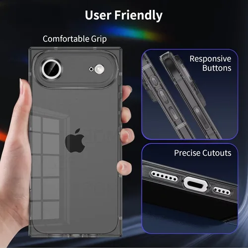 Vista 4 de Funda Tzomsze Compatible con iPhone Air Clear Funda, Protección de Cámara, Esquinas Reforzadas TPU Delgada Resistente a Golpes Funda Protectora