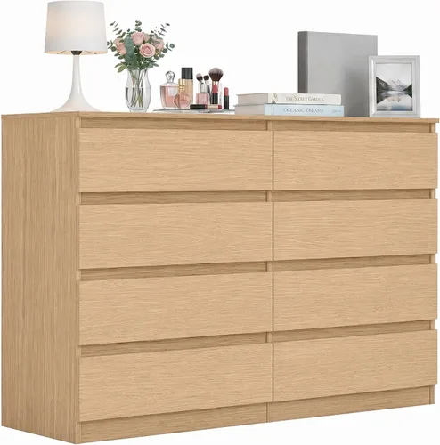 Vista 13 de Cómoda negra para dormitorio, cómoda moderna de 6 cajones con cajón profundo, cómoda ancha, muebles organizadores de almacenamiento para dormitorio