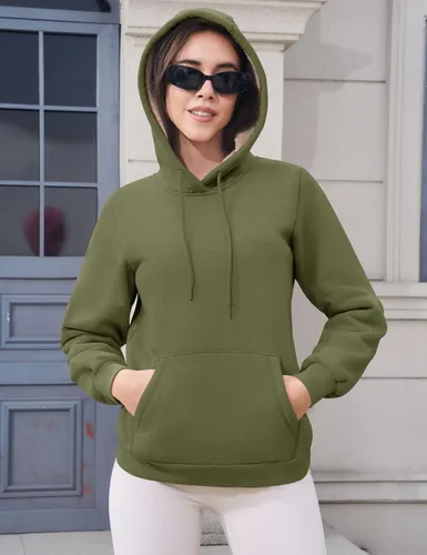 Vista 76 de MAGCOMSEN Sudaderas con capucha para mujer, con forro de sherpa, de vellón, para invierno, cálido, pesado, de algodón, con bolsillo