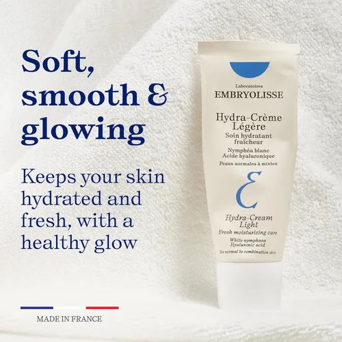 Vista 3 de Embryolisse Hydra-Cream - Hidratante ligero, crema refrescante en gel con ácido hialurónico y extracto de lirio de agua blanca, para piel normal a