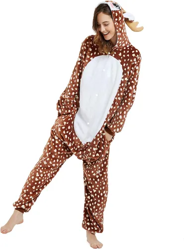 Vista 5 de Disfraz de ciervo para mujer, pijama de una sola pieza