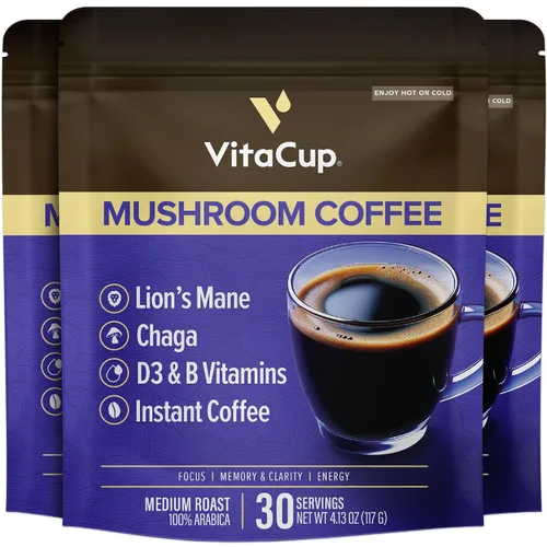 Vista 8 de Bolsa de café instantáneo con creatina de VitaCup 100% arábica, origen único, D3