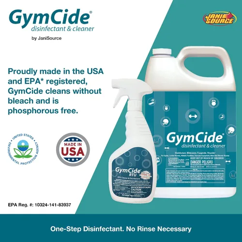 Vista 7 de GymCide desinfectante y limpiador para deportes, gimnasios y equipos de fitness, registrado por la EPA, cuarto de galón (1)