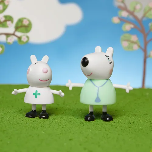 Vista 4 de Peppa Pig Paquete de figuras de Dr. Polar Bear Calls On Peppa and Friends, incluye 8 figuras, juguetes preescolares, a partir de 3 años