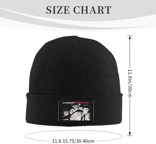 Vista 2 de Soda Rock Band Stereo Knit Hats Unisex-Adults Soft Cuffed Cap Classic Essential Beanie Hats for Cold Weather Ski Black