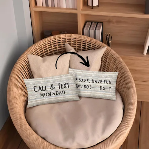 Vista 17 de Mingnei Funda de almohada con texto en inglés "Call Your Mom", divertida funda de almohada reversible decorativa de 12 x 20 pulgadas, regalos