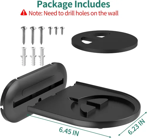Vista 6 de PlusAcc Soporte de pared para Studio & HomePod & Era 100, negro Estante de soporte de montaje que ahorra espacio con espuma extraíble, gestión