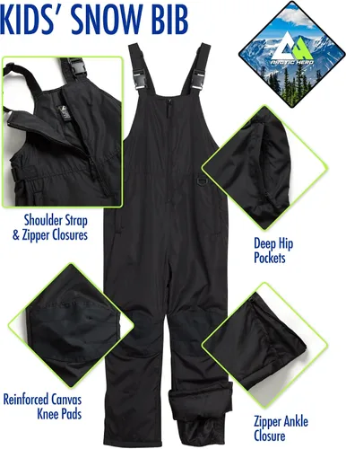 Vista 2 de Arctic Hero Babero de nieve para niños Unisex para niños y niñas con aislamiento impermeable pantalones de nieve para esquísnowboard (4-18)