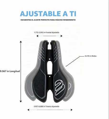 Vista 6 de BiSaddle SRT 2.0 - Sillín de bicicleta ajustable sin nariz con rieles de titanio, ajuste personalizado, cómodo, negro con detalles grises
