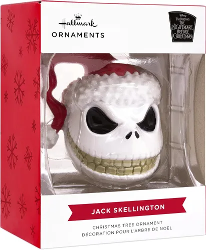 Vista 3 de Hallmark Disney Tim Burton's The Nightmare Before Christmas Jack Skellington Head - Adorno de Navidad, resina