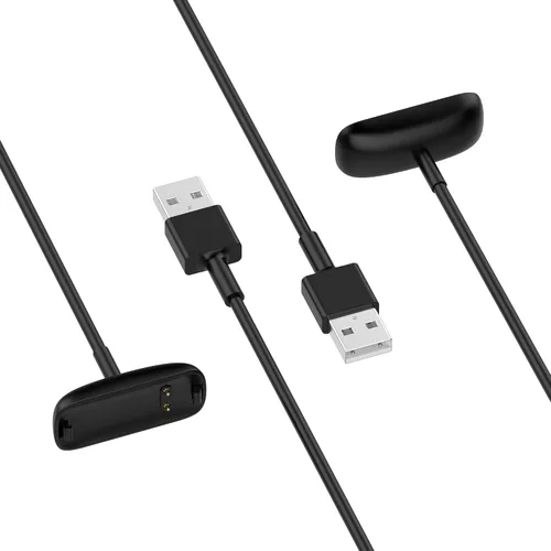 Vista 2 de FitTurn Cargador USB compatible con Fitbit Ace 3 Activity Tracker de 3.3 pies/39.4 in de repuesto de cargador USB Clip de carga Cable Base