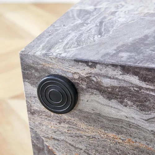 Vista 7 de WILLIAMSPACE 11.81" Square Wood Side Table for Living Room, No Assembly 11.81"*19.69"h-gray Textured