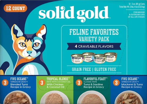 Vista 9 de Solid Gold Let's Stay in – Alimento seco para gatos de interior – Bola de pelo y apoyo estomacal sensible – Pollo 6 libras – Paquete variado