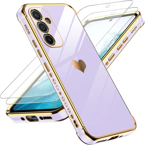 Vista 152 de LeYi Funda para Motorola-G 2025: Love Heart Plating Luxury, Negro