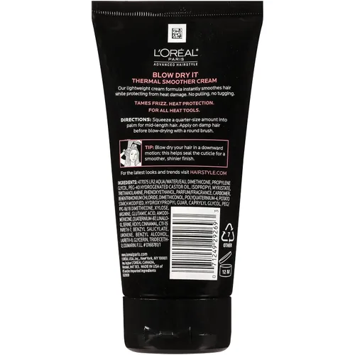 Vista 2 de L'Oreal Paris Advanced Hairstyle Blow Dry It - Crema térmica más suave, 5.1 onzas