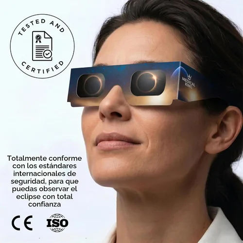 Vista 7 de Medical King - Gafas de eclipse solar, paquete de 10 gafas con certificación ISO 12312-2 y CE para visión segura, eclipse solar 2026, el eclipse 12