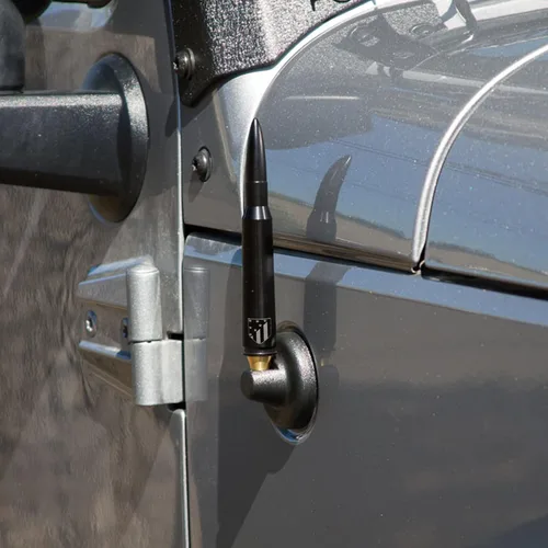 Vista 6 de Antena aérea FM de aluminio de 5.7 pulgadas, radio corta de repuesto negro para coche, amplificador de señal de radio estéreo para Jeep Wrangler JK