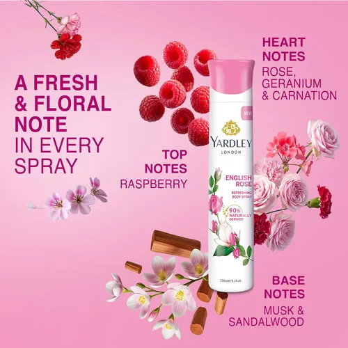 Vista 10 de Yardley English Rose Body 5.1 fl oz 5 oz Spray corporal refrescante (Jazmín, 5.07 onzas líquidas (paquete de 1))