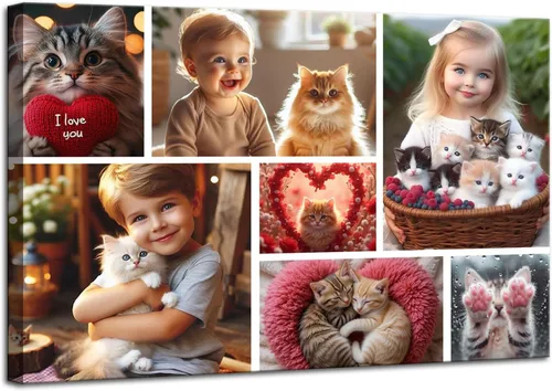 Vista 17 de ZHIYYHAO Impresiones en Lienzo Personalizadas con Tus Fotos Collage Enmarcado Cuadros Múltiples Personalizados en Lienzo Arte de Pared para Sala