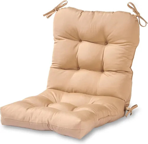 Vista 39 de Cojines para silla de exterior con bisagras, diseño de una sola pieza, cojín reversible para asiento y respaldo de patio con lazos, tela de Aloha