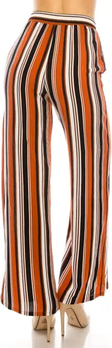 Vista 26 de Pantalones Palazzo para mujer, pantalones culottes sólidos y a rayas