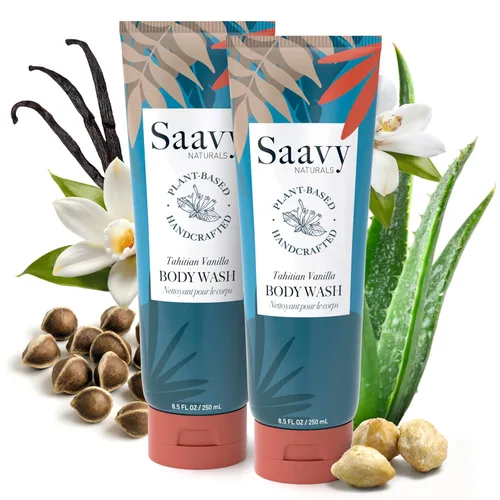 Vista 11 de Saavy Naturals Gel de baño Gel de ducha vegano sin gluten Jabón corporal natural y orgánico 8 onzas (rosa búlgara)