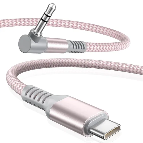 Vista 15 de Elebase Cable auxiliar para Samsung Galaxy S25 S24 de 1.2 m, cable USB C a aux, adaptador de audio auxiliar tipo C a conector de 3.5 mm para Z Fold