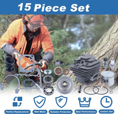 Vista 6 de Pistón de cilindro de 1.929 in con kit de junta de tambor de embrague para motosierra Stihl MS361